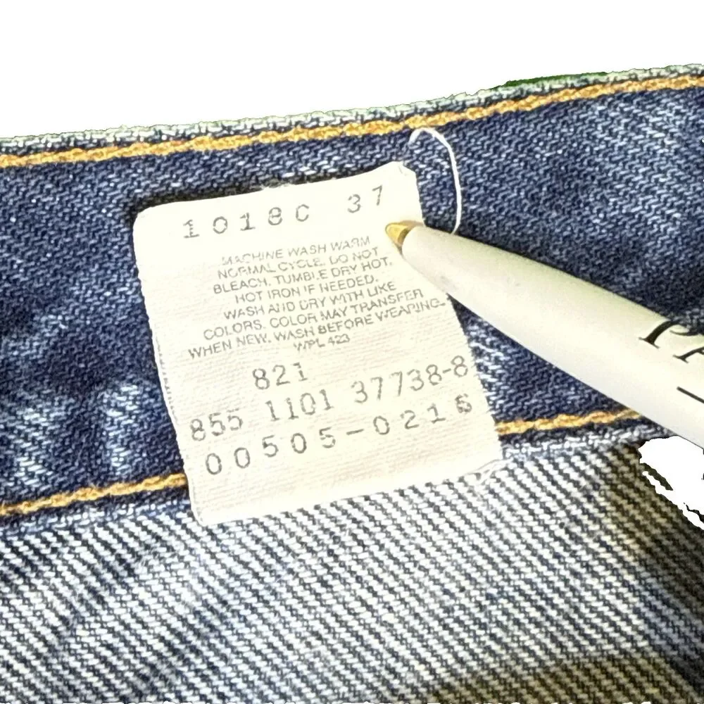 VTG Levis 505 Jeans Mens 38x32 Blue Denim Regular Fit Straight Leg Red Tab Y2K